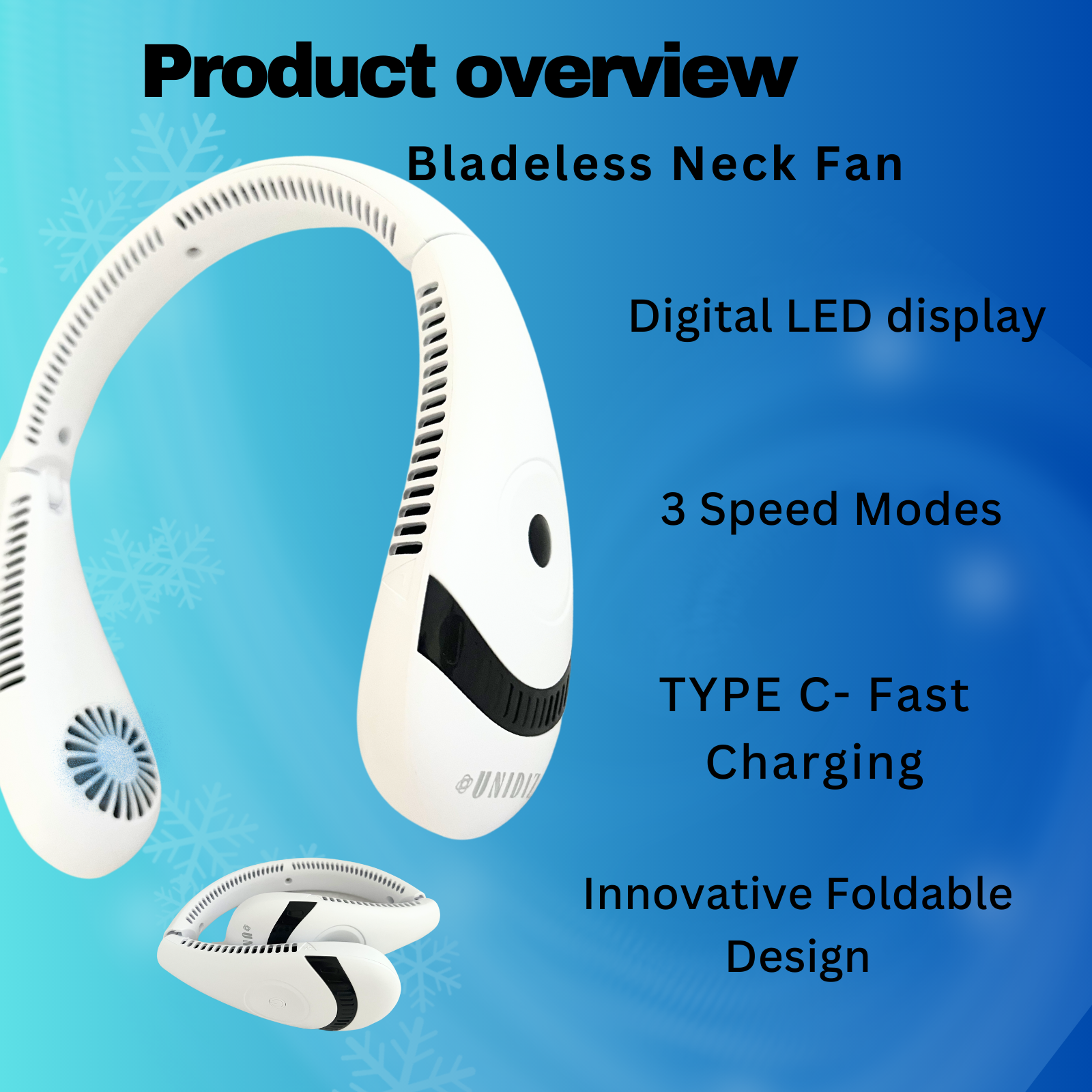 JISULIFE Four Turbo Neck Fan, Upgraded Portable Fan, Bladeless Personal  Wearable Fan with USB Rechargeable, Low Noise, Strong Leafless Hand Free  Fan