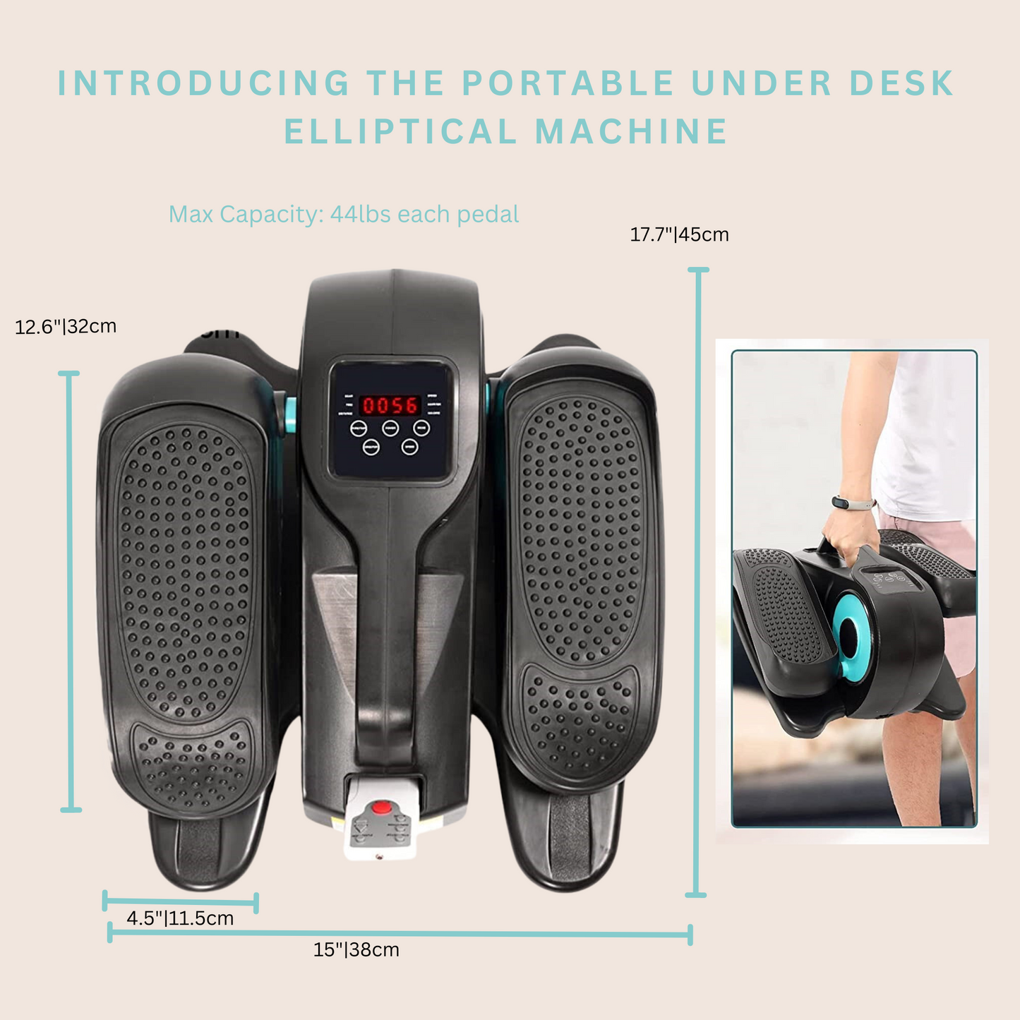 Under Desk Elliptical, Bike Pedal Exerciser, Seated Elliptical, Work from Home Fitness