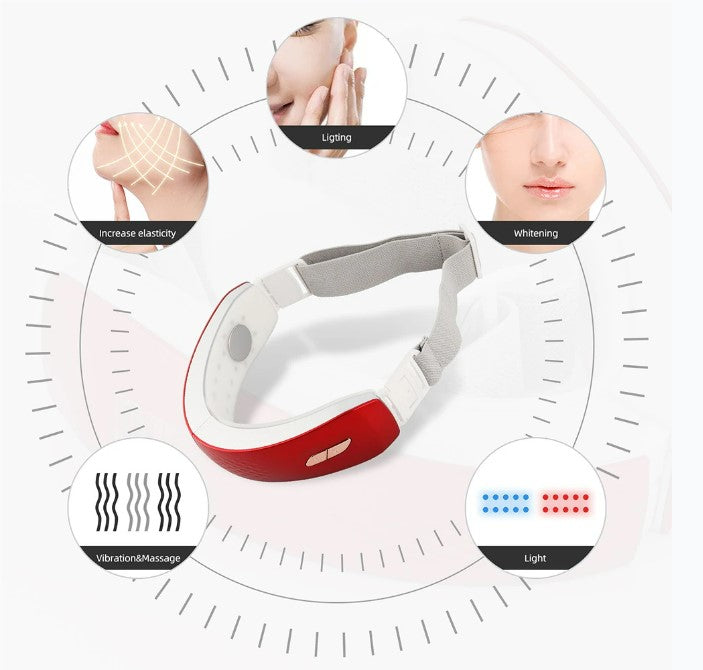 Micro Current V-Line Up Chin Lifting Belt LED Photon Hot Compress VShape Massager Reduce Double Chin Face Lifting Beauty Device