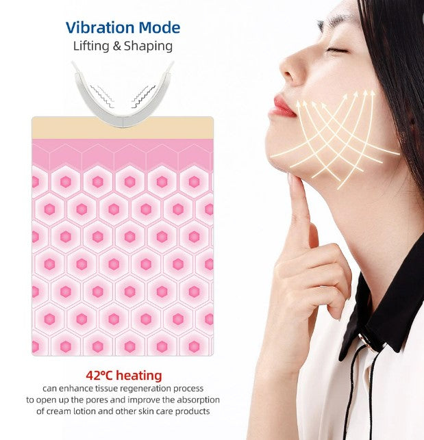 Micro Current V-Line Up Chin Lifting Belt LED Photon Hot Compress VShape Massager Reduce Double Chin Face Lifting Beauty Device