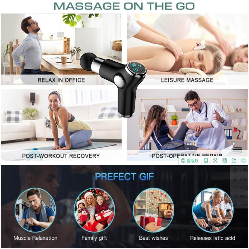 UNIDIZ Pro Mini LCD Electric Massage Gun with 32 Levels