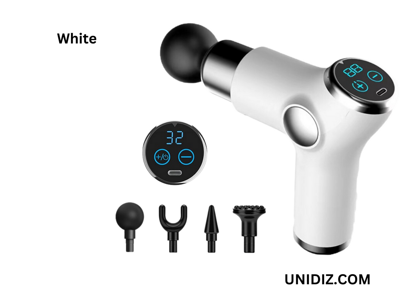 UNIDIZ Pro Mini LCD Electric Massage Gun with 32 Levels